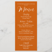 Verbrand Sinaasappel Eenvoudige Stijl Trouwdiner Menu (Voorkant)