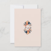 Verbrand Sinaasappel en blauw Bladwijzer Bedankkaart (Achterkant)