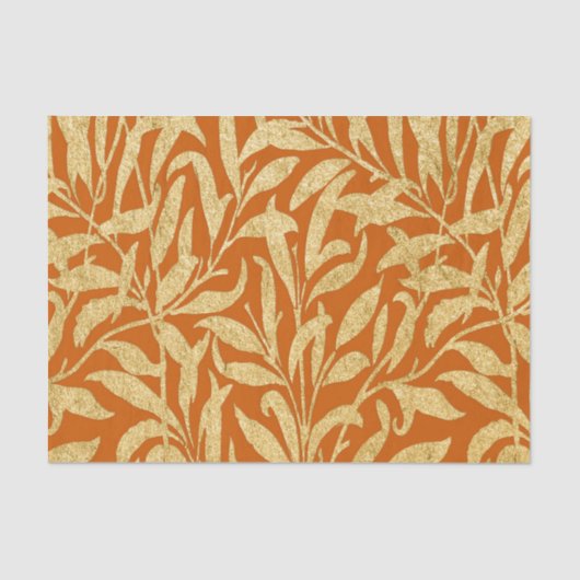  verbrand Sinaasappel en goudbladeren in de herfst Tissuepapier (Voorkant)