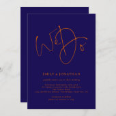 Verbrand Sinaasappel en marinescript We Do QR Code Kaart (Voorkant / Achterkant)