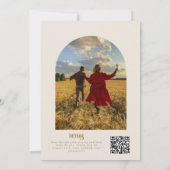 Verbrand Sinaasappel en roze bloemen bruiloft Kaart (Achterkant)