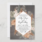 Verbrand Sinaasappel en Sage Green Fall Bruiloft Kaart (Voorkant)