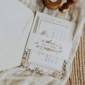 Verbrand Sinaasappel en Sage Green Floral Garden Uitnodigingen Wikkel