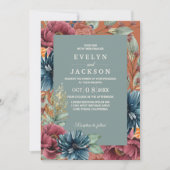 verbrand sinaasappel en salie Modern Rustiek Bruil Kaart (Voorkant)