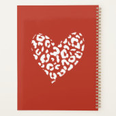 Verbrand Sinaasappel en wit Luipaard Patroon Hart Planner (Achterkant)