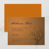 Verbrand sinaasappel enge boom Halloween feestuitn Uitnodiging Briefkaart (Voorkant / Achterkant)
