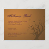 Verbrand sinaasappel enge boom Halloween feestuitn Uitnodiging Briefkaart (Voorkant)