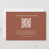 Verbrand Sinaasappel Foto QR Code Elegant Huwelijk Save The Date (Achterkant)