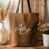 Verbrand Sinaasappel geborsteld metaal beige wit m Tote Bag