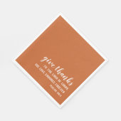 Verbrand Sinaasappel Geef Bedankt Script-Thanksgiv Servet (Hoek)