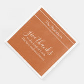 Verbrand Sinaasappel geeft Bedankt gepersonaliseer Servet (Hoek)