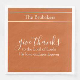 Verbrand Sinaasappel geeft Bedankt gepersonaliseer Servet