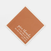 Verbrand Sinaasappel geeft Bedankt Thanksgiving in Servet (Hoek)