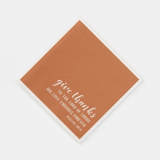 Verbrand Sinaasappel geeft Bedankt Thanksgiving in Servet (Hoek)