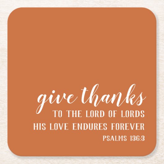 Verbrand Sinaasappel geeft Bedankt Thanksgiving Kartonnen Onderzetters (Voorkant)