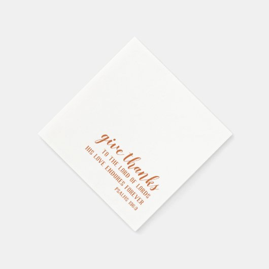 Verbrand Sinaasappel geeft Bedankt Thanksgiving Servet (Hoek)