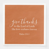 Verbrand Sinaasappel geeft Bedankt Thanksgiving Servet (Voorkant)