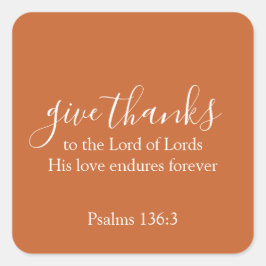 Verbrand Sinaasappel geeft Bedankt Thanksgiving Vierkante Sticker