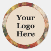  verbrand Sinaasappel geel wit uw Logo hier Ronde Sticker (Voorkant)