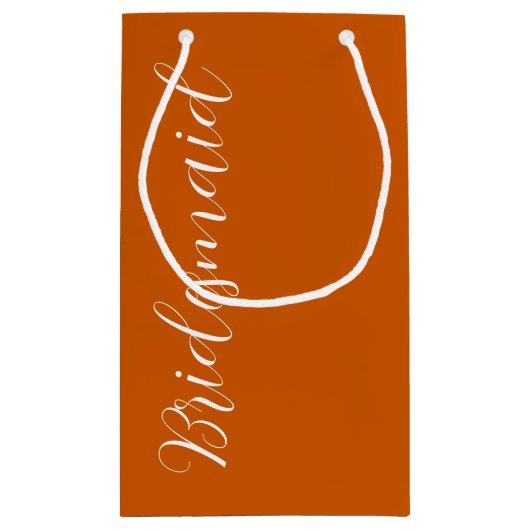 Verbrand Sinaasappel gestileerde script bruiloft b Klein Cadeauzakje (Achterkant)