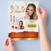 Verbrand Sinaasappel & Goud Marmer Boek Lancering  Flyer (Hand)