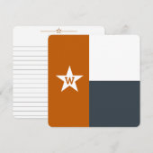 Verbrand Sinaasappel & Grijs Texas Flag Flat Note  (Voorkant / Achterkant)