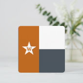 Verbrand Sinaasappel & Grijs Texas Flag Flat Note  (Staand voorkant)
