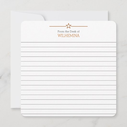 Verbrand Sinaasappel & Grijs Texas Flag Flat Note  (Achterkant)