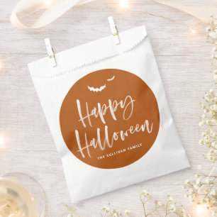 Verbrand Sinaasappel Happy Halloween Brush Kalligr Bedankzakje
