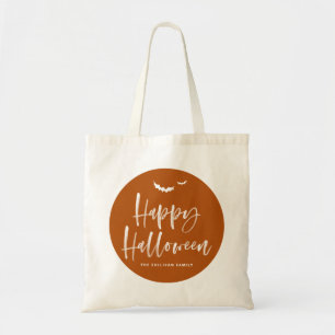 Verbrand Sinaasappel Happy Halloween Brush Kalligr Tote Bag