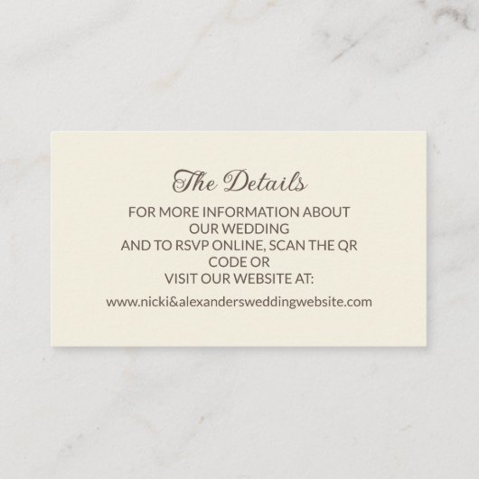 Verbrand Sinaasappel Herfst Bloemen Trouwdetails Q Informatiekaartje (Achterkant)