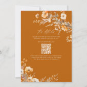 Verbrand Sinaasappel Herfst Bloemen Trouwen Kaart (Achterkant)