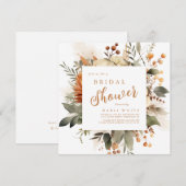 Verbrand Sinaasappel Herfst Floral Vrijgezellenfee Kaart (Voorkant / Achterkant)