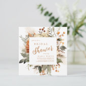 Verbrand Sinaasappel Herfst Floral Vrijgezellenfee Kaart (Staand voorkant)