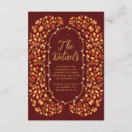 Verbrand Sinaasappel Herfst Rustiek Bladeren Trouw Informatiekaartje