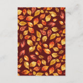 Verbrand Sinaasappel Herfst Rustiek Bladeren Trouw Informatiekaartje (Achterkant)