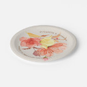 Verbrand sinaasappel herfst waterverf bloemenbruil papieren bordje (Gekanteld)