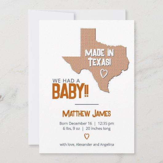 Verbrand Sinaasappel Herringbone Made in Texas Pho Aankondiging (Voorkant)