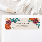 Verbrand sinaasappel ivoor val bruiloft retouradre etiket (Insitu)