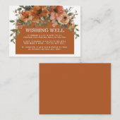 Verbrand Sinaasappel Koper Bloemen Trouwen Wishing Informatiekaartje (Voorkant / Achterkant)