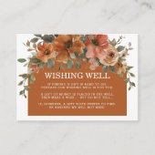 Verbrand Sinaasappel Koper Bloemen Trouwen Wishing Informatiekaartje (Voorkant)
