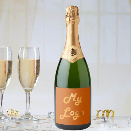 Verbrand sinaasappel logo afbeelding bedrijf sparkling wijnetiket