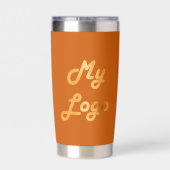 Verbrand sinaasappel logo zakelijk geïsoleerde drinkbeker (Achterkant)