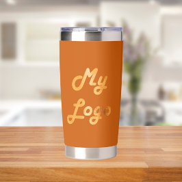 Verbrand sinaasappel logo zakelijk geïsoleerde drinkbeker