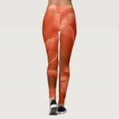 Verbrand Sinaasappel marmer bloemmotief Leggings (Achterkant)