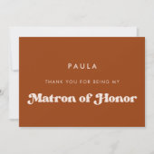 Verbrand Sinaasappel Matron van eer Dank u kaart (Voorkant)