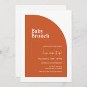 Verbrand Sinaasappel Minimal Half Arch Baby Brunch Kaart (Voorkant / Achterkant)