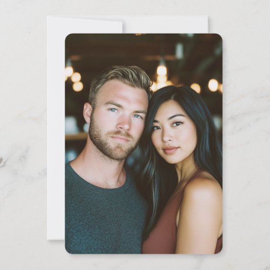 Verbrand Sinaasappel Modern Bold Fotobruiloft Save The Date (Achterkant)