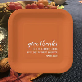 Verbrand Sinaasappel Modern geven Bedankt Thanksgi Papieren Bordje