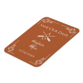 Verbrand Sinaasappel Monogram en Pijlen Sla de dat Magneet (Linkerzijde)